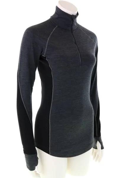 Icebreaker 260 Zone LS Half Zip (Women's) Jet Heather/Black / L