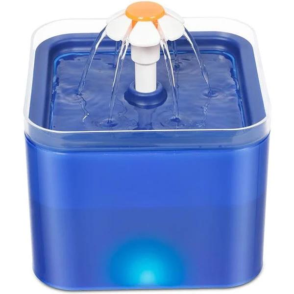 Automatic LED Electric Dog Cat Pet Water Fountain Blue