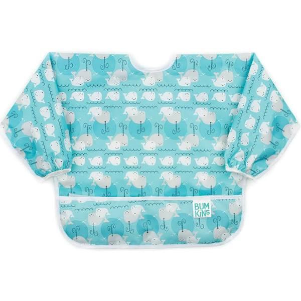 Bumkins Waterproof Sleeved Bib - Whales Away