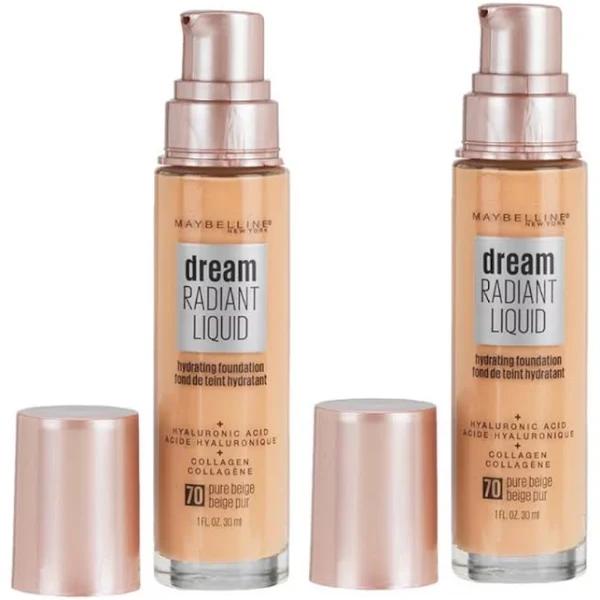 2x Maybelline Dream Radiant Liquid Hydrating Foundation 70 Pure Beige