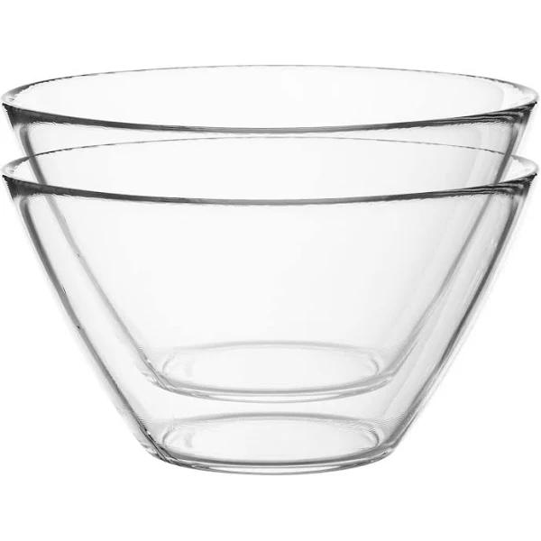 Bormioli Rocco 6pc Basic Glass Kitchen Mixing Bowl Set - Small Bowls For Preparation and Service - 435ml Clear