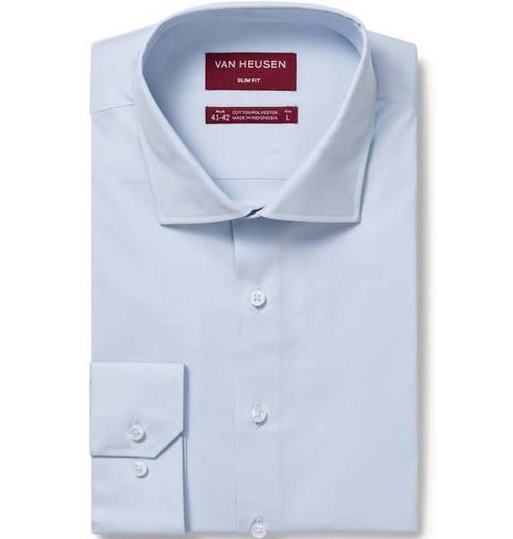 Business Shirts Slim Fit Shirt Solid Blue S to 2XL