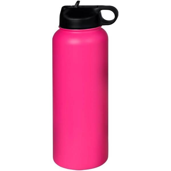 Stainless Steel Water Bottle Vacuum Insulated Thermos Double Wall With Straw - Pink