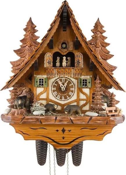 Cuckoo Clock 8-day-movement Chalet-Style 45cm by Anton Schneider produced in Black Forest - Made in Germany