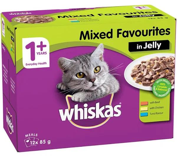 Whiskas Mixed Favourites in Jelly Adult Wet Cat Food 12x85g