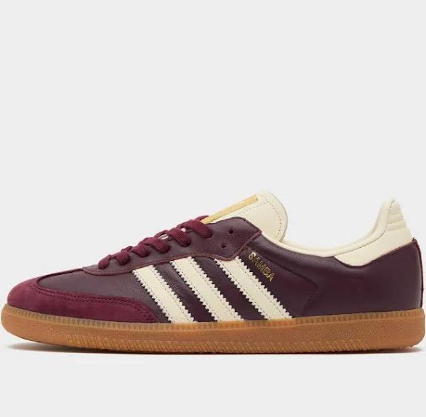 adidas-Samba OG Shoes-Women-Maroon / Cream White / Gold Metallic-8.5