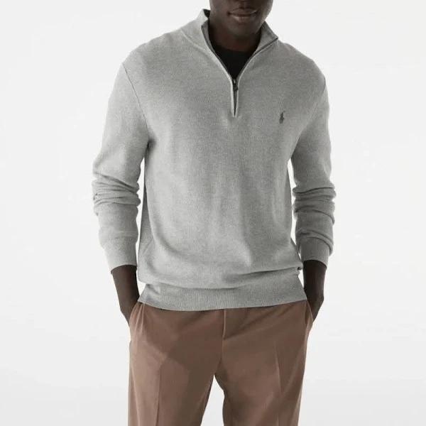 Polo Ralph Lauren Men's Half-Zip Knit Sweatshirt - Over Heather XL