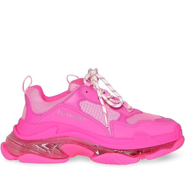 Balenciaga | Women 60mm Triple S Clear Sole Sneakers Hot Pink 42