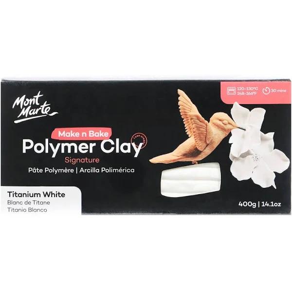 Mont Marte Make N Bake Polymer Clay 400g - Titanium White