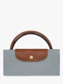 Longchamp 'Le Pliage Original' Grey Tote Bag with Embossed Logo and Le