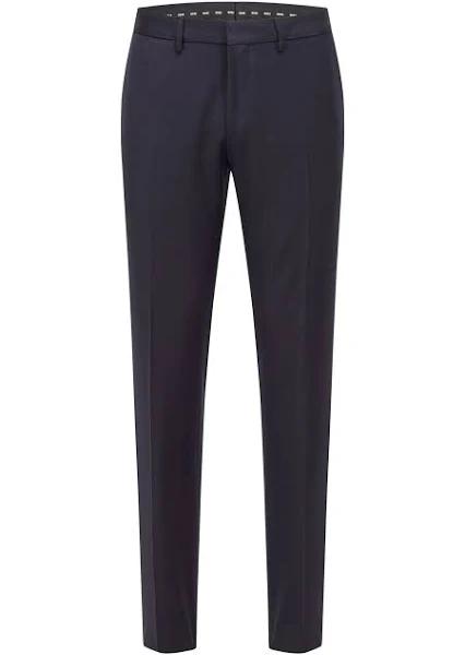 Boss Extra-slim-fit Suit Trousers in Virgin-Wool serge, Men, Size: 34L, Dark Blue