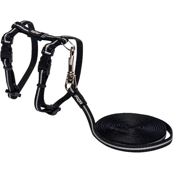 Rogz Alleycat Harness & Lead - Black