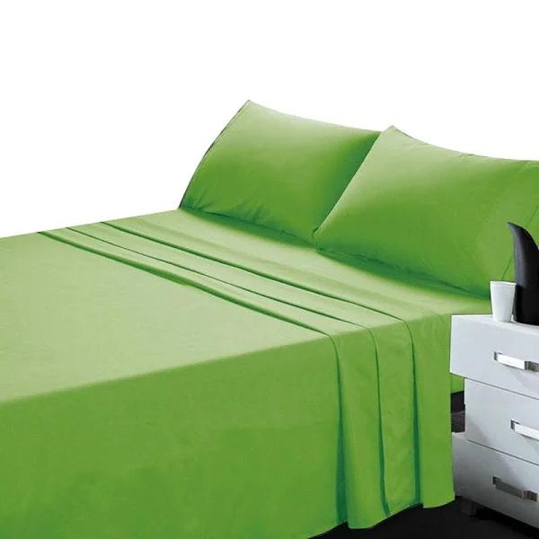 Green Bed Sheet and Pillowcase Set