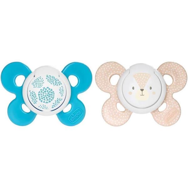 Chicco Physio Comfort Silicone Soother, 2 Pack (Boy) - 6-16m