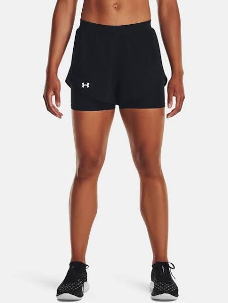 Under Armour Womens Fly by 2.0 2 in 1 Shorts Black M