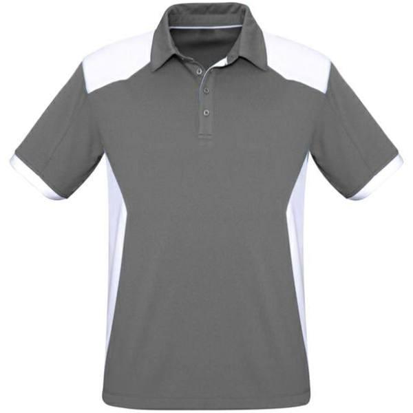 Biz Collection P705MS Rival Mens Polo Shirt Silver/White / S