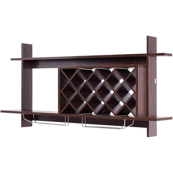 Costway 10 Bottle Wine Rack Wall-mounted Storage Home Bar