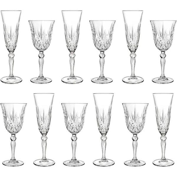 RCR Crystal 12pc Melodia Wine Glasses & Champagne Flutes Set