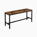 VASAGLE Set of 2 Industrial Style Rustic Brown Table Benches with Durable Metal Frame