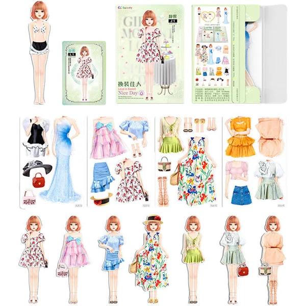 Magnetic Dress Up Baby - 1/4 Set Magnetic Princess Dress Up Paper Doll, Pretend and Play Travel Playset, Magnet Dress Up Games Set, Magnetic Dress