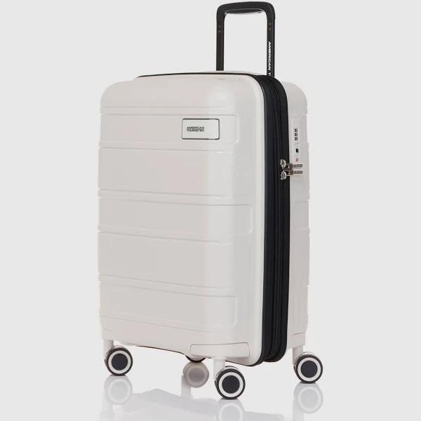 American Tourister Light Max Spinner 55cm in Off-White