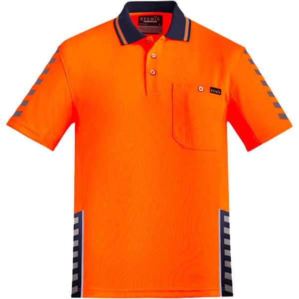 Syzmik Polos and T-shirts Size Small Orange & Navy Komodo Polo - Mens - ZH320