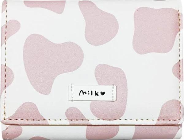 Girls Cute Cow Print Wallet Small Tri-folded Wallet Cash Pocket Card Holder ID Window Purse for Women - AfterPay & zipPay Available