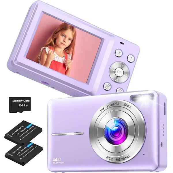 Digital Camera,Nsoela Vlogging Camera with 32GB Memory Card FHD 1080P 44MP Compact Camera with 16x Digital Zoom, Portable Mini Camera for Teens,Kids