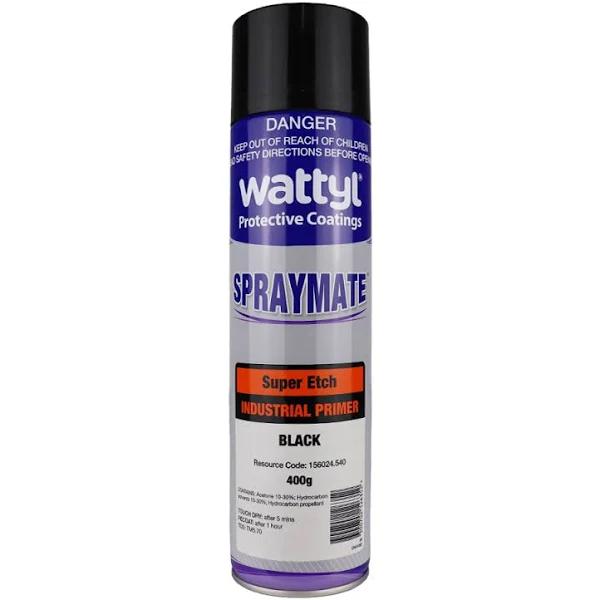 Wattyl Spraymate Super Etch Primer Aerosol - 400g-Black