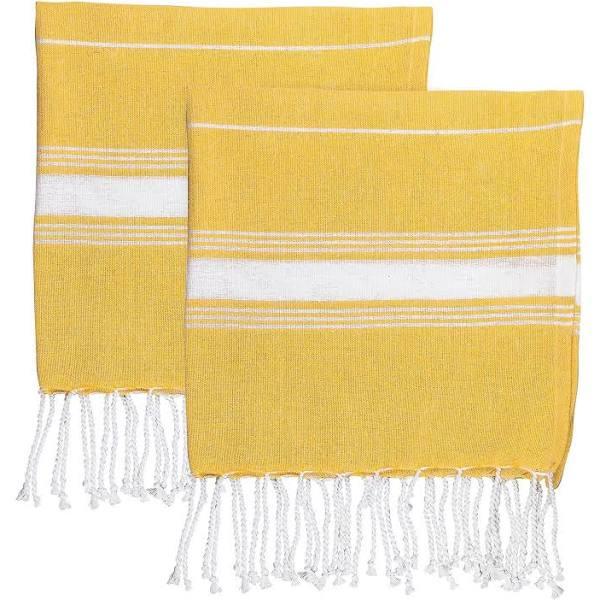 Nicola Spring 100% Turkish Cotton Micro Hand Towel Set - Yellow - Pack of 2