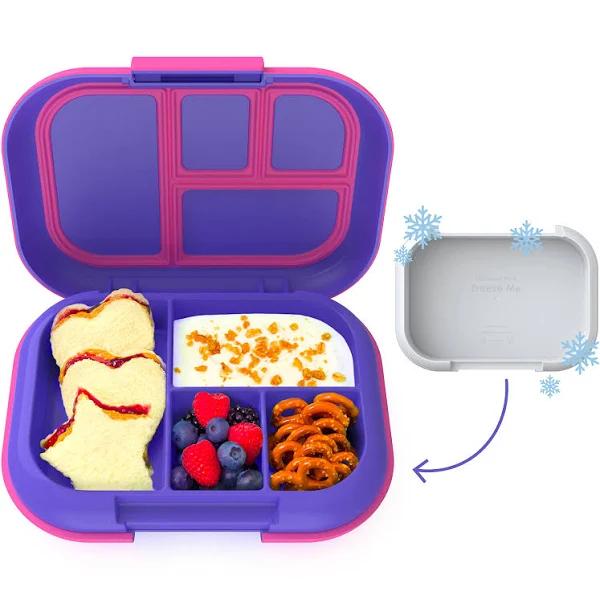 Bentgo Kids Chill Leak-proof Lunch Box - Included Reusable Ice Pack Keeps Food Cold; 4-Compartment Bento Lunch Container; Microwave/Dishwasher Safe; 2