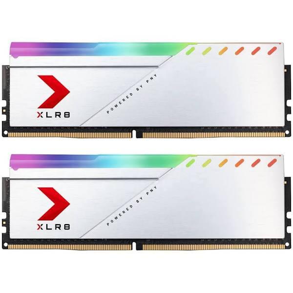 PNY XLR8 16GB (2x8GB) DDR4 UDIMM 3600MHz RGB CL18 1.35V Silver Heat Spreader Gaming Desktop PC Memory