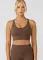 Lorna Jane Womens Lotus Longline Sports Bra Chocolate S