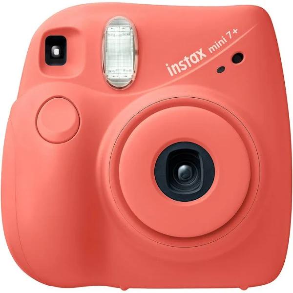 Fujifilm Instax Mini 7+ Instant Film Camera Coral Analog Cameras, 7, Color Orange, AA 600021776