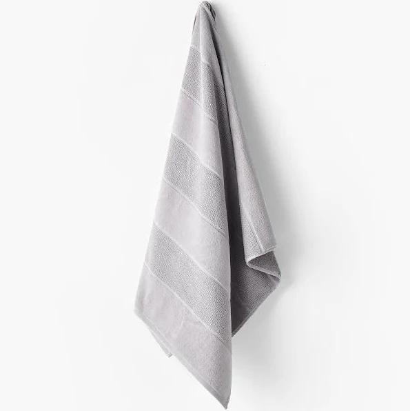 Linen House Silver Velour Stripe Bath Towel