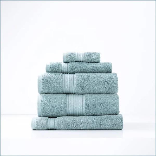 Renee Taylor Brentwood 650 GSM Low Twist 5 Piece Bath Towel Gray Mist