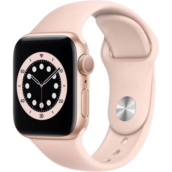 Apple - Apple Watch Series 6 Gps 44Mm Gold Aluminum Case With Pink Sand Sport Band - Gold - M00E3LL/A - 190199883192