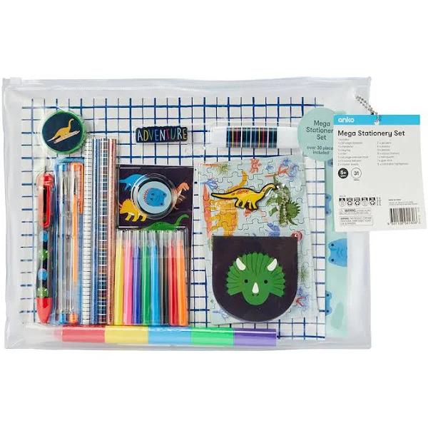 Kmart 31 Piece Mega Stationery Set-Crocodile