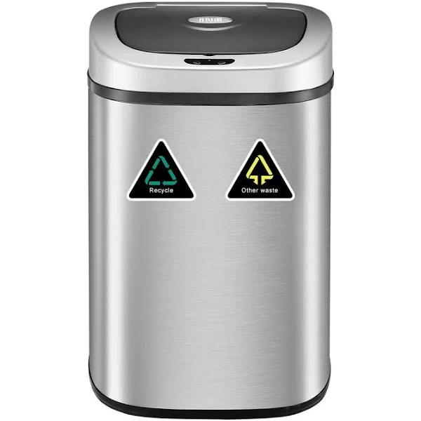 80L Dual Automatic Motion Sensor Kitchen Rubbish Bin Touchless Waste Trash Bin Stainless Steel