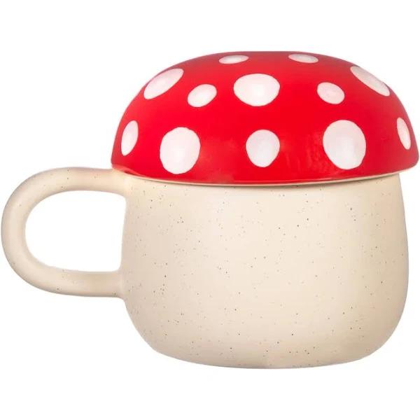 Sass & Belle Red Mushroom Mug With Lid