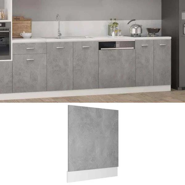 vidaXL - Dishwasher Panel Chipboard - Concrete Grey - 59.5x3x67 cm