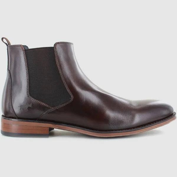 David Jones Wild Rhino Noah Chelsea Boot in Dark Brown, Size 13 AU