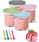 4 Pack of Replacement Containers For Ninja Creami Pints and Lids, 16oz Cups Compatible With Nc301 Nc300 Nc299amz Series Ice Cream Maker - Dishwasher