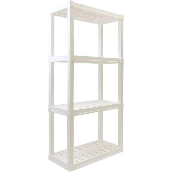 Oskar 4-Tier Shelving Unit | H145 x W76 x D36 cm | Home Storage | White