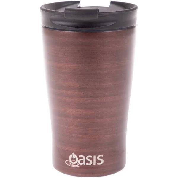 Oasis Stainless Steel Double Wall Insulated Travel Cup 350ml Bronze Swirl