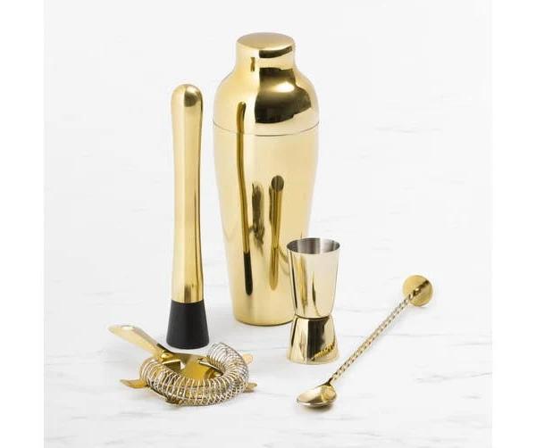 Salisbury & Co Manhattan Cocktail Set 5pc Gold