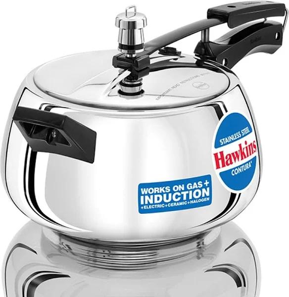 Hawkins Contura Stainless Steel Pressure Cooker, 5.0 Liter Capacity