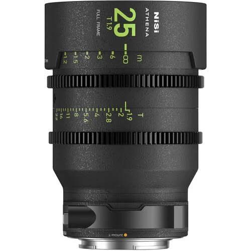 NiSi Athena Prime 25mm T1.9 Full-Frame Lens (L Mount, Drop-In Filter) with Full-Frame T1.9 to 80mm Front Diameter 10 Aperture Blades