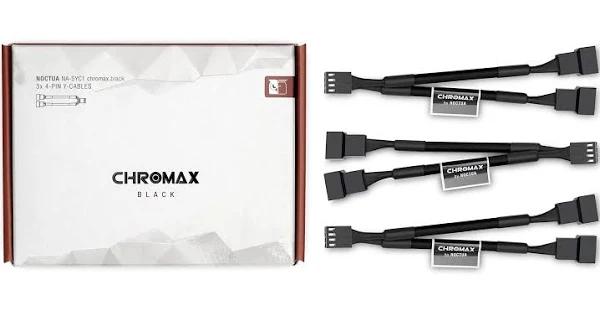 Noctua NA-SYC1 chromax.Black, 4 Pin Y-Cables For PC Fans (Black)