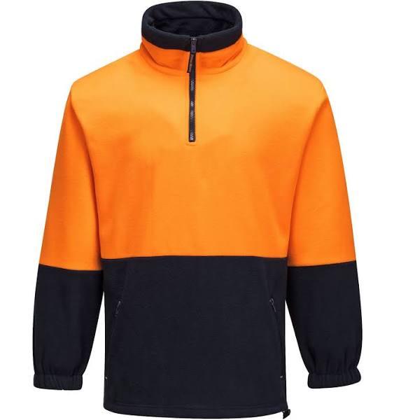 Prime Mover Polar Fleece Jumper - Orange/Navy - 5XL